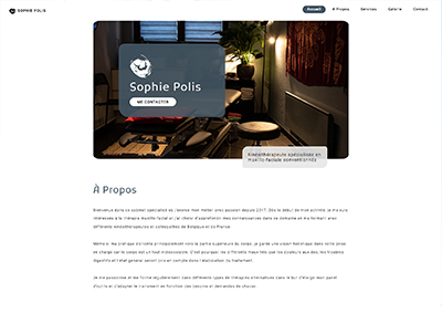 Site web pour Sophie Polis, réalisé par Arthis web